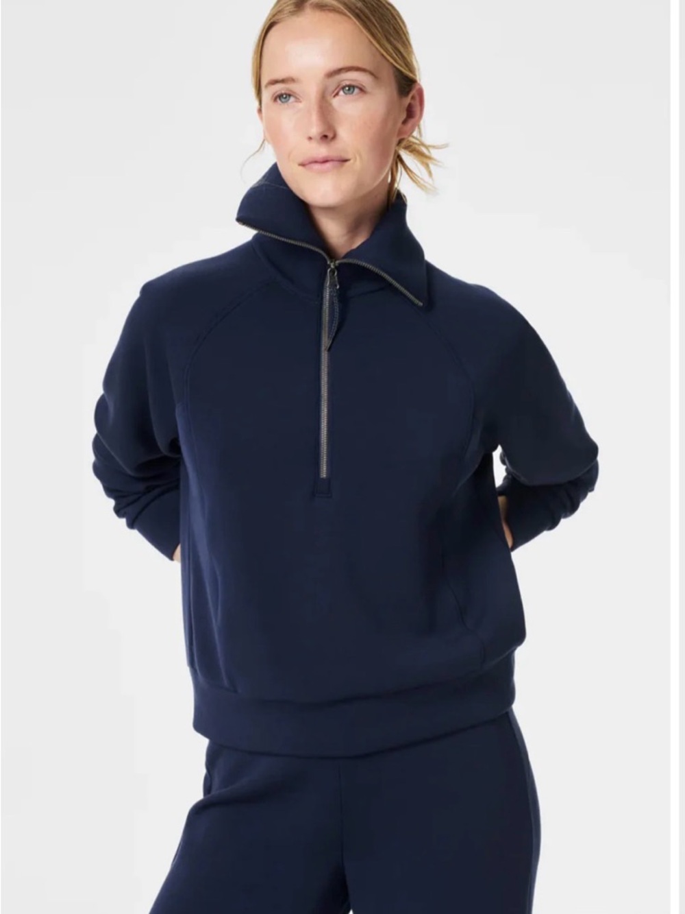 Spanx AirEssentials Half Zip - Timeless Navy